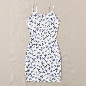 Butterfly print summer dress